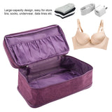 Portable Travel Storage Organizer Waterproof Underwear Bra Socks Bag USB Case(Purple) In Australia - Darrahopens