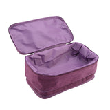 Portable Travel Storage Organizer Waterproof Underwear Bra Socks Bag USB Case(Purple)