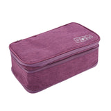 Portable Travel Storage Organizer Waterproof Underwear Bra Socks Bag USB Case(Purple)