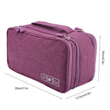 Portable Travel Storage Organizer Waterproof Underwear Bra Socks Bag USB Case(Purple)