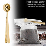 2 in 1 Multifunctional Coffee Spoon Stainless Steel Scoop with Sealing Clamp Clip