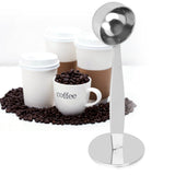 Dual purpose Stainless Steel Tamping Measuring Coffee Bean Powder Spoon Scoop