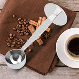 Dual purpose Stainless Steel Tamping Measuring Coffee Bean Powder Spoon Scoop