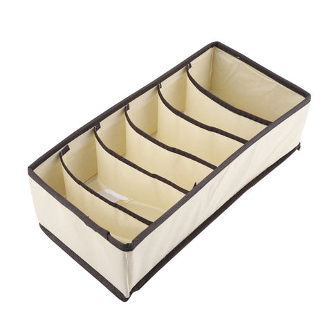 Portable Foldable Durable Divider Storage Box Case Container for Bra Underwear Sock(6 Grids) In Australia - Darrahopens