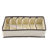 Portable Foldable Durable Divider Storage Box Case Container for Bra Underwear Sock(6 Grids)