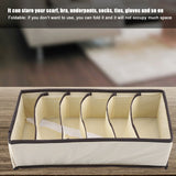 Portable Foldable Durable Divider Storage Box Case Container for Bra Underwear Sock(6 Grids)