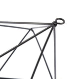 Freestanding Hanging Geometric Plant Stand Flower Hanger Moss Fern Plant Decor (Black)