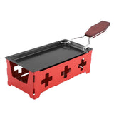Portable NOn Stick Cheese Raclette Rotaster Baking Tray Stove Set Home Kitchen Grilling Tool