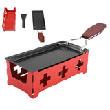 Portable NOn Stick Cheese Raclette Rotaster Baking Tray Stove Set Home Kitchen Grilling Tool