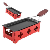 Portable NOn Stick Cheese Raclette Rotaster Baking Tray Stove Set Home Kitchen Grilling Tool