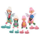 4PCS / Set Exquisite Miniature Dolls Ornament Decor Gift Home Office (Sisters)