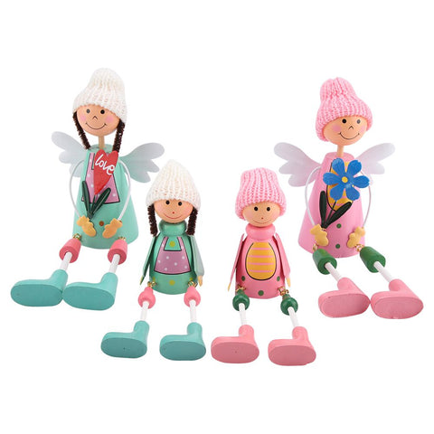 4PCS / Set Exquisite Miniature Dolls Ornament Decor Gift Home Office (Sisters)