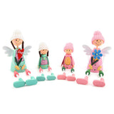 4PCS / Set Exquisite Miniature Dolls Ornament Decor Gift Home Office (Sisters)
