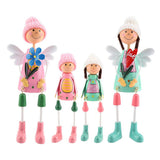 4PCS / Set Exquisite Miniature Dolls Ornament Decor Gift Home Office (Sisters)