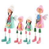 4PCS / Set Exquisite Miniature Dolls Ornament Decor Gift Home Office (Sisters)