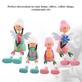 4PCS / Set Exquisite Miniature Dolls Ornament Decor Gift Home Office (Sisters)