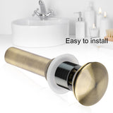 G1 1/4" Brass Bathroom Basin Sink Pop Up Drain Assembly with Over flow (Green Bronze)