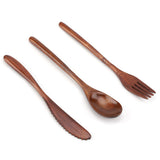 Japanese Style Reusable Bamboo Dinnerware Set Tableware Kit (Knife Fork Spoon Only) In Australia - Darrahopens