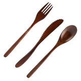 Japanese Style Reusable Bamboo Dinnerware Set Tableware Kit (Knife Fork Spoon Only)
