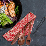 Japanese Style Reusable Bamboo Dinnerware Set Tableware Kit (Red Storage Bag Only) In Australia - Darrahopens