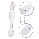 White Cabinet Closet Handles Cupboard Drawer Knobs Furniture Accessory (Hole Distance 9017-96)