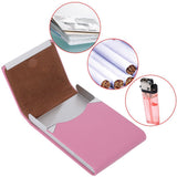 Fashionable Cigar Cigarette Case Tobacco Lighter Holder PU Leather Storage Box Rosy