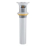 G1-1/4" Brass Bathroom Basin Sink Pop Up Drain Assembly with Overflow (Silver Chrome)