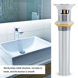 G1-1/4" Brass Bathroom Basin Sink Pop Up Drain Assembly with Overflow (Silver Chrome)