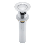 G1-1/4" Brass Bathroom Basin Sink Pop Up Drain Assembly with Overflow (Silver Chrome)