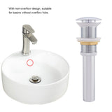 G1 1/4" Brass Bathroom Basin Sink Pop Up Drain Assembly NOn Overflow (Silver Chrome)
