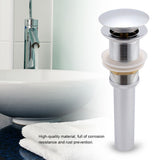 G1 1/4" Brass Bathroom Basin Sink Pop Up Drain Assembly NOn Overflow (Silver Chrome)