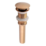 G1 1/4" Brass Bathroom Basin Sink Pop Up Drain Assembly NOn Overflow (Rose Gold)