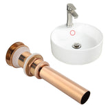 G1 1/4" Brass Bathroom Basin Sink Pop Up Drain Assembly NOn Overflow (Rose Gold)