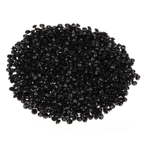 1000pcs 6mm Transparent Wedding Confetti Party Plastic Diamond Sparkly Gems Decor (Black)
