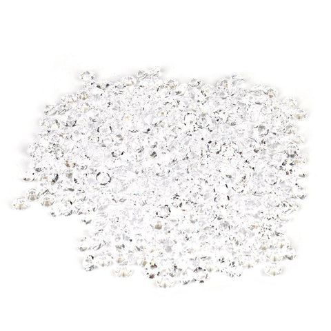 1000pcs 6mm Transparent Wedding Confetti Party Plastic Diamond Sparkly Gems Decor (White) In Australia - Darrahopens