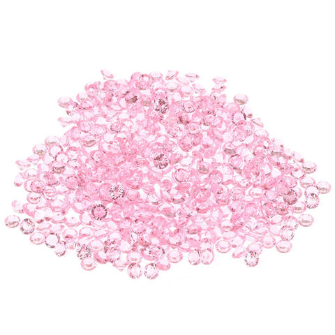 1000pcs 6mm Transparent Wedding Confetti Party Plastic Diamond Sparkly Gems Decor (Pink) In Australia - Darrahopens