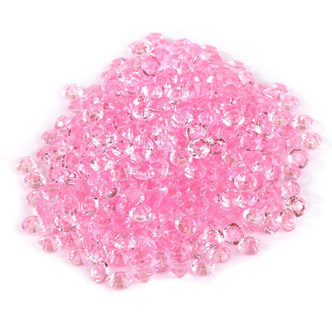 500pcs 8mm Pointed Acrylic Diamond Confetti for Wedding Party DIY Handmake (Pink)
