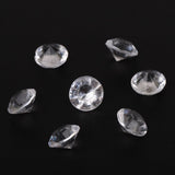 500pcs 10mm DIY Transparent Pointed Acrylic Diamond Gems for Wedding Party (White)