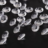 500pcs 10mm DIY Transparent Pointed Acrylic Diamond Gems for Wedding Party (White)
