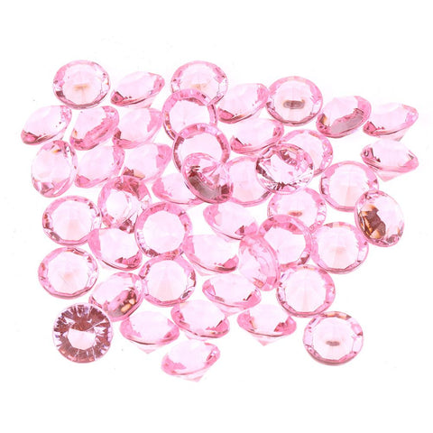 500pcs 10mm DIY Transparent Pointed Acrylic Diamond Gems for Wedding Party (Pink) In Australia - Darrahopens