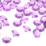 500pcs 10mm DIY Transparent Pointed Acrylic Diamond Gems for Wedding Party (Purple)