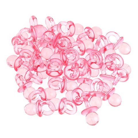 50pcs Acrylic Baby Pacifiers Baby Shower Decoration Table Scatter (Transparent Red) In Australia - Darrahopens