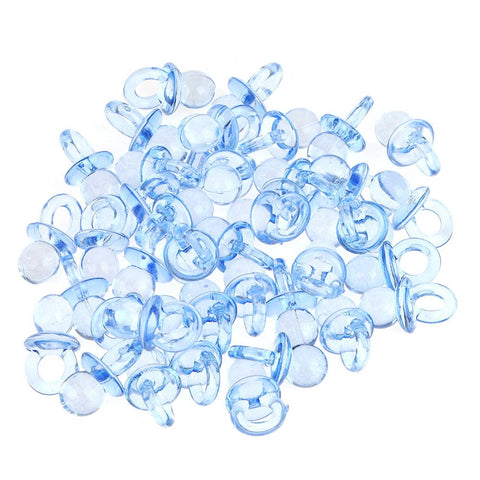 50pcs Acrylic Baby Pacifiers Baby Shower Decoration Table Scatter (Transparent Blue) In Australia - Darrahopens