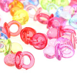 50pcs Acrylic Baby Pacifiers Baby Shower Decoration Table Scatter (Transparent Mixed Color)