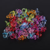 50pcs Acrylic Baby Pacifiers Baby Shower Decoration Table Scatter (Transparent Mixed Color) In Australia - Darrahopens