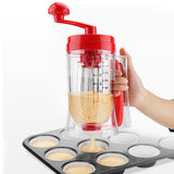 Hand held Manual Pancake Cupcake Batter Mixer Dispenser Blender Machine Baking Tool