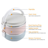 Portable Stainless Steel Lunch Box Container Bento Box Food Container (2 Layers 1400ml)