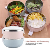 Portable Stainless Steel Lunch Box Container Bento Box Food Container (2 Layers 1400ml)