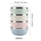 Portable Stainless Steel Lunch Box Container Bento Box Food Container (4 Layers 2800ml)