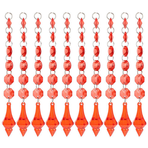 10Pcs lot 6+1 Acrylic Diamonds Wedding Decoration Crystal Gems Hangings Decor(B)